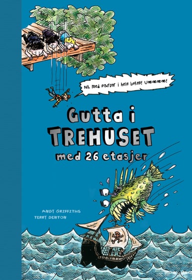 Omslag av "Gutta i trehuset med 26 etasjer praktutgave i farger"