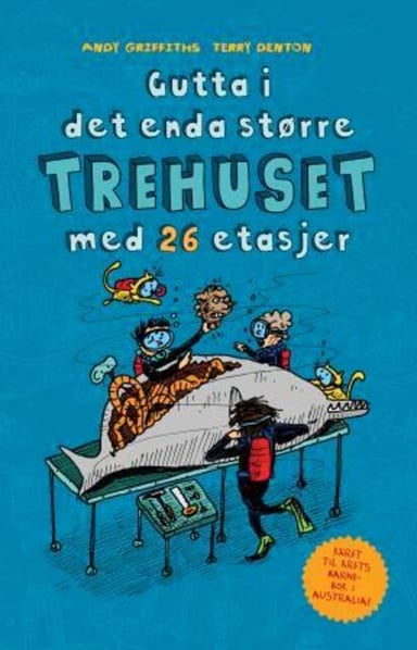 Omslag av "Gutta i det enda større trehuset med 26 etasjer"