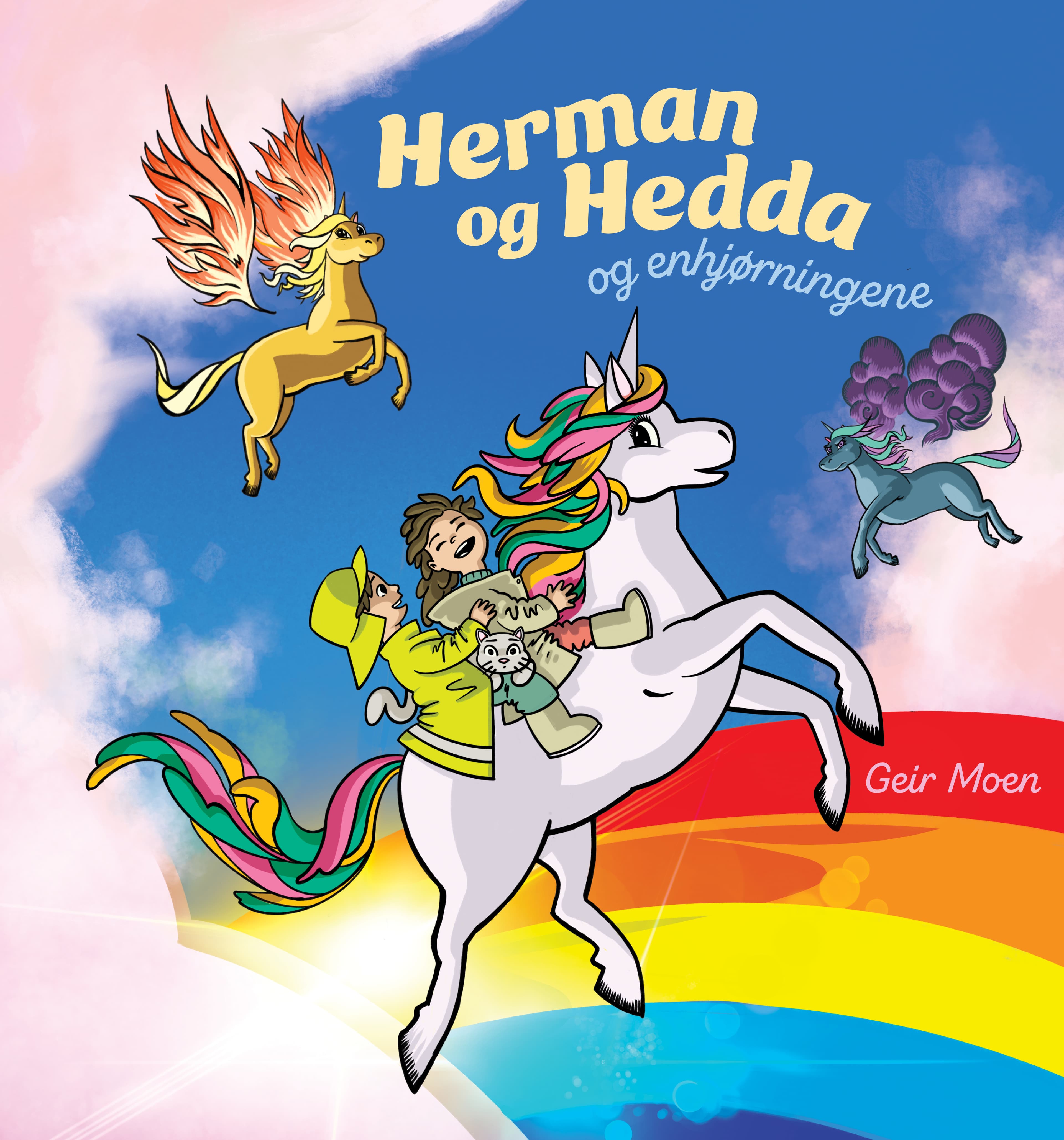 Omslag Herman og Hedda og enhjørningene av Geir Moen (Innbundet)